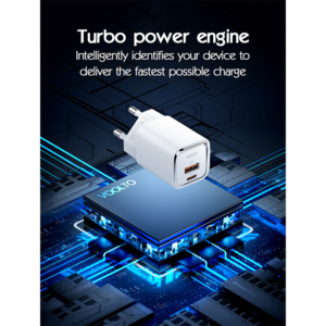 Chargeur 2 Port Rapide 30W USB C USB A+Cable 1M