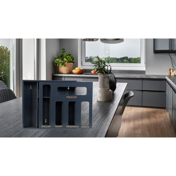 Set de organisateur pour cuisine en bambou 9 en 1 Gris – Image 3