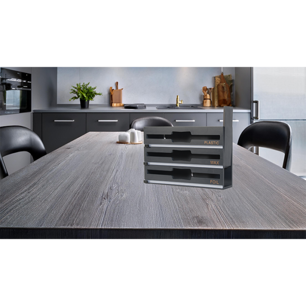 Set de organisateur pour cuisine en bambou 9 en 1 Gris – Image 4