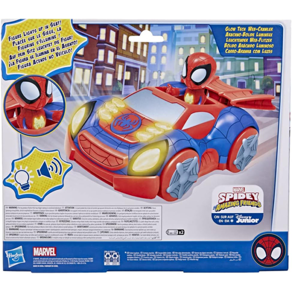 Figurine d'action et véhicule Sons et lumières Spidey – Image 4