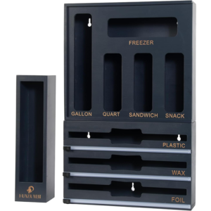 Set de organisateur pour cuisine en bambou 9 en 1 Gris