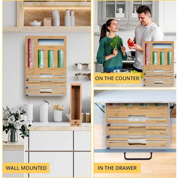 Set de organisateur pour cuisine en bambou 9 en 1 – Image 3