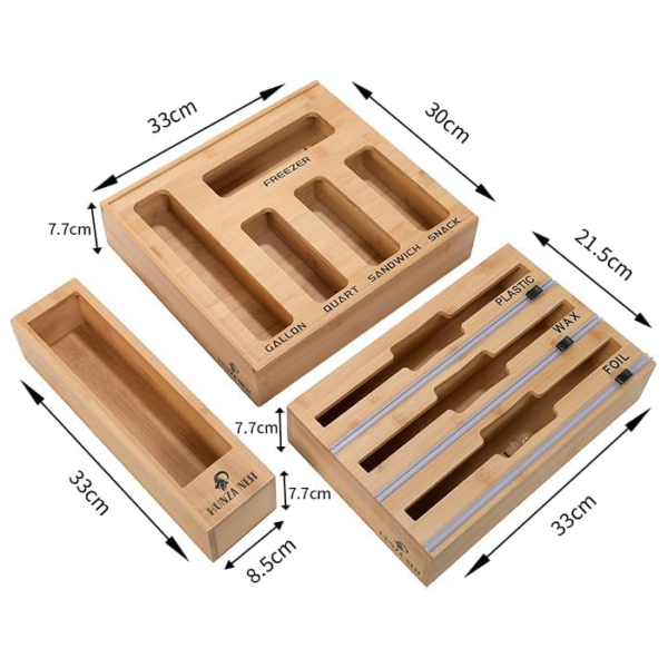 Set de organisateur pour cuisine en bambou 9 en 1 – Image 7