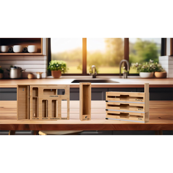 Set de organisateur pour cuisine en bambou 9 en 1 – Image 5
