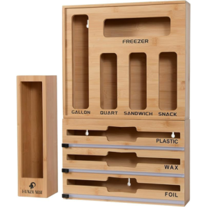 Set de organisateur pour cuisine en bambou 9 en 1