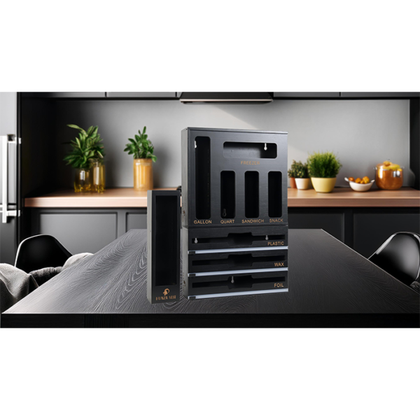 Set de organisateur pour cuisine en bambou 9 en 1 Noir – Image 2