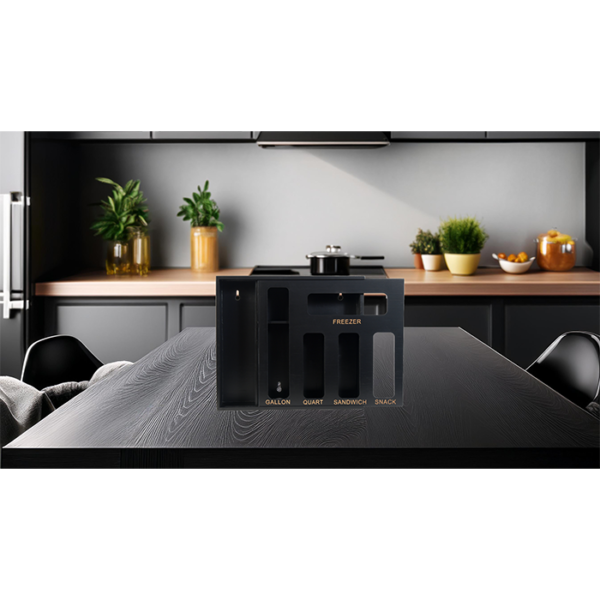 Set de organisateur pour cuisine en bambou 9 en 1 Noir – Image 3